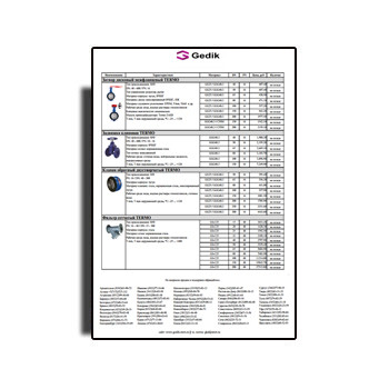 Price list for поставщика GEDIK products